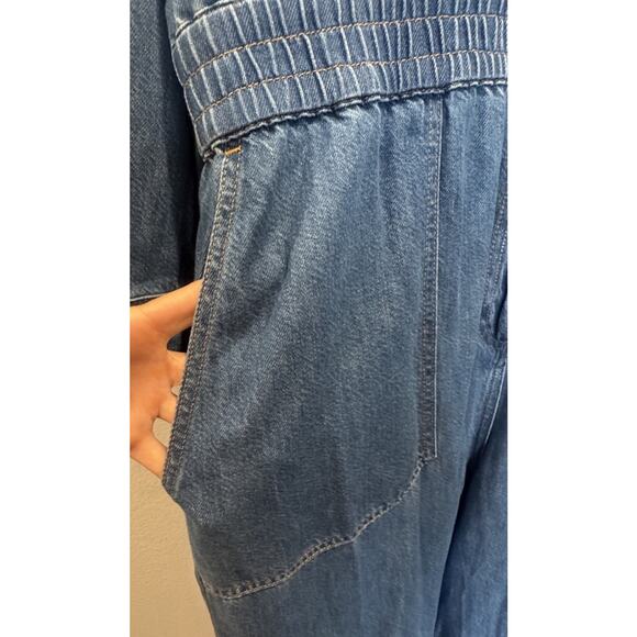 J. Crew Cinched Waist Denim Jumpsuit Women’s Plus Size 22 Denim Style# BF739 - Picture 5 of 7